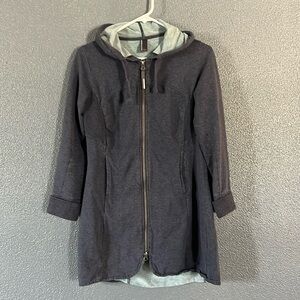 Mondetta Navy Zip Up Hooded Tunic Athletic Jacket with Pockets Women’s Size S